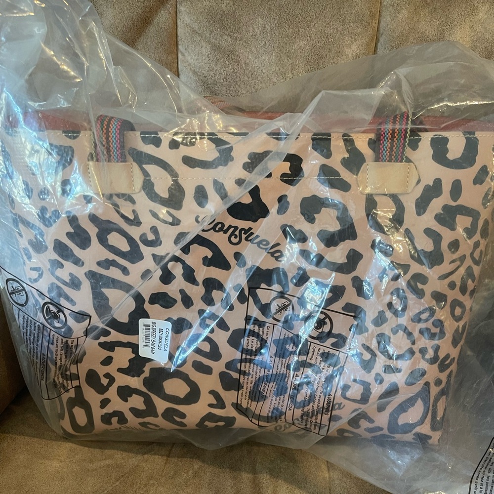 New Large Consuela Leopard Tote. Inside pocket.